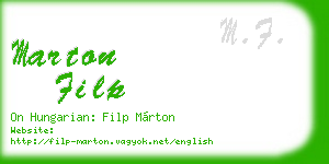 marton filp business card